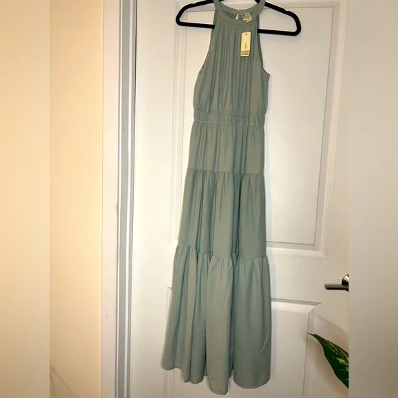blue casual dress near me Skyline Grace Horizon Blue Maxi Dress
